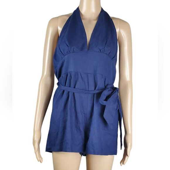 NWT Modcloth Navy Blue Halter Romper - Picture 2 of 10